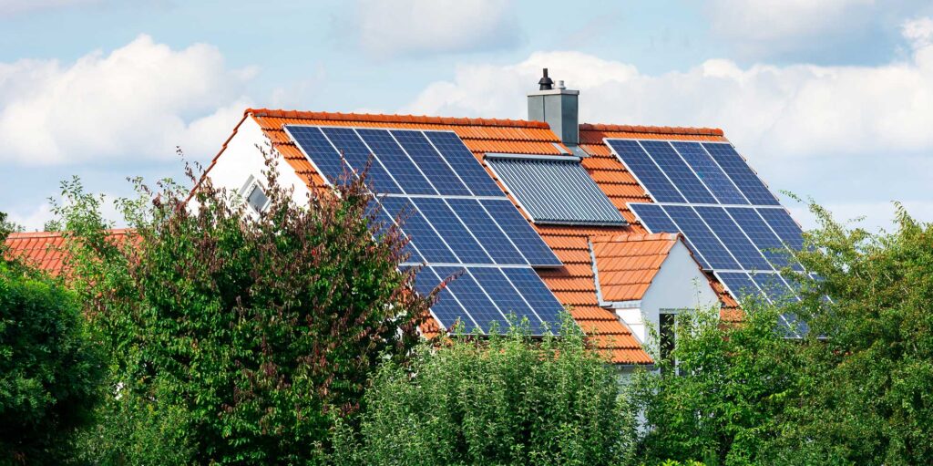 Solceller på hustak